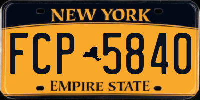 NY license plate FCP5840