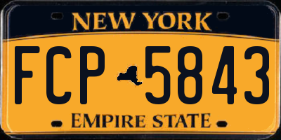 NY license plate FCP5843