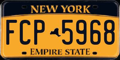NY license plate FCP5968