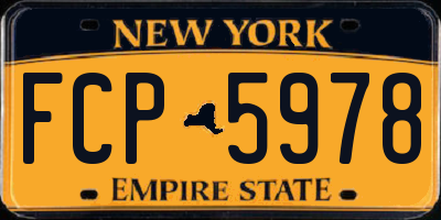 NY license plate FCP5978
