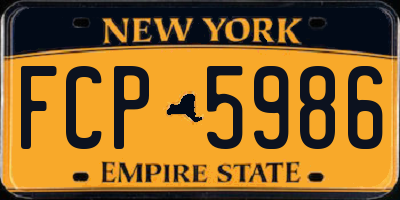 NY license plate FCP5986