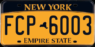 NY license plate FCP6003
