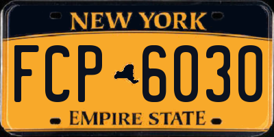 NY license plate FCP6030