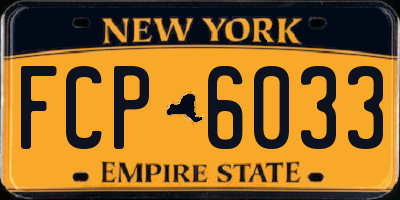 NY license plate FCP6033