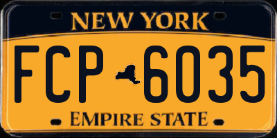 NY license plate FCP6035