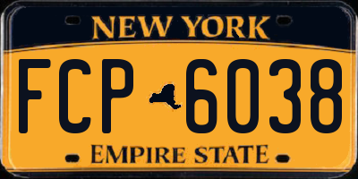 NY license plate FCP6038