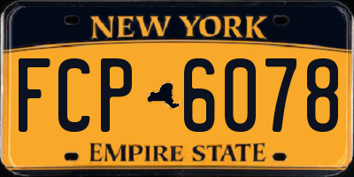 NY license plate FCP6078