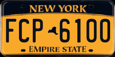 NY license plate FCP6100