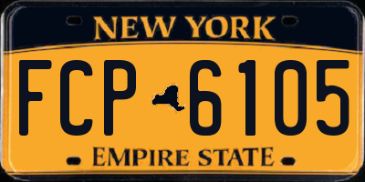 NY license plate FCP6105