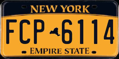 NY license plate FCP6114