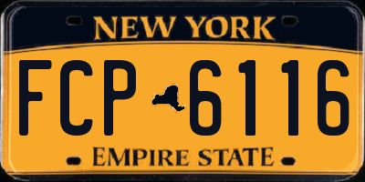 NY license plate FCP6116