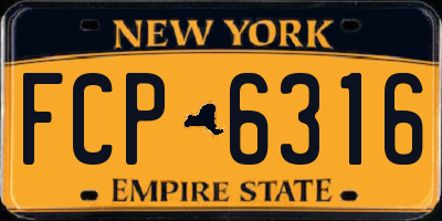 NY license plate FCP6316