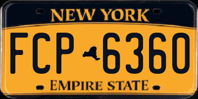 NY license plate FCP6360