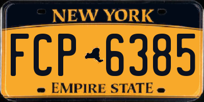 NY license plate FCP6385