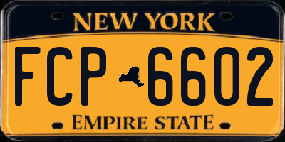 NY license plate FCP6602