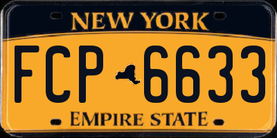 NY license plate FCP6633