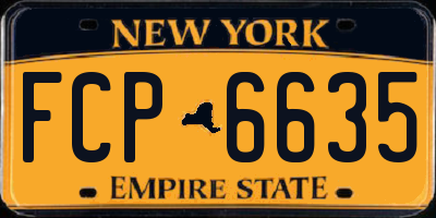 NY license plate FCP6635
