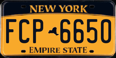 NY license plate FCP6650