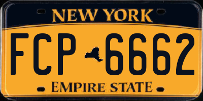 NY license plate FCP6662