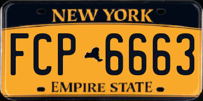 NY license plate FCP6663