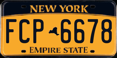 NY license plate FCP6678