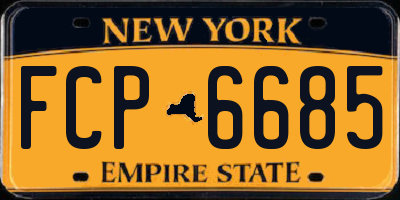 NY license plate FCP6685