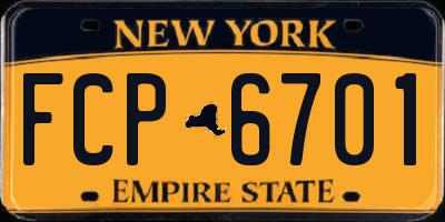 NY license plate FCP6701