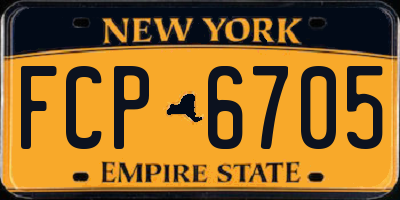 NY license plate FCP6705
