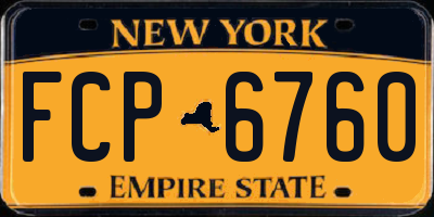 NY license plate FCP6760