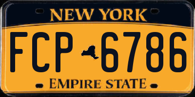 NY license plate FCP6786