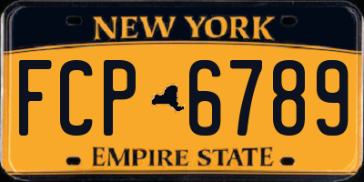 NY license plate FCP6789