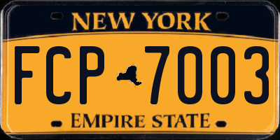 NY license plate FCP7003