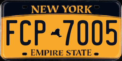 NY license plate FCP7005