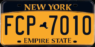 NY license plate FCP7010