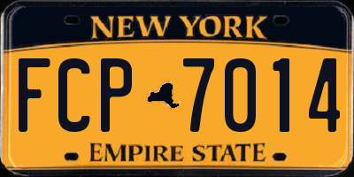 NY license plate FCP7014