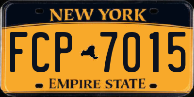 NY license plate FCP7015