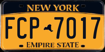 NY license plate FCP7017