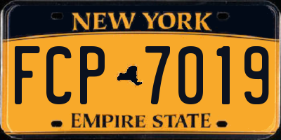 NY license plate FCP7019