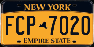 NY license plate FCP7020