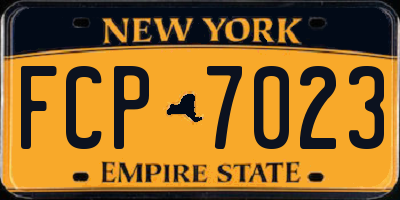 NY license plate FCP7023
