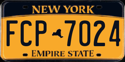 NY license plate FCP7024