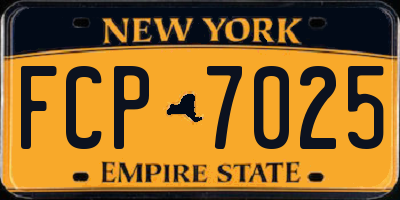 NY license plate FCP7025