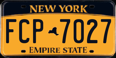 NY license plate FCP7027