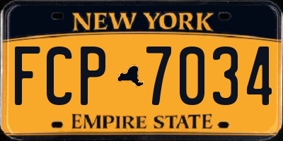 NY license plate FCP7034