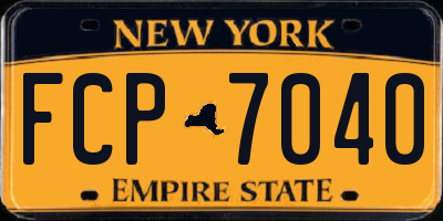 NY license plate FCP7040
