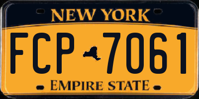 NY license plate FCP7061