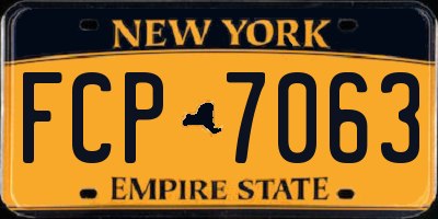 NY license plate FCP7063