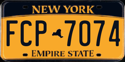 NY license plate FCP7074