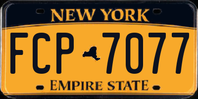 NY license plate FCP7077
