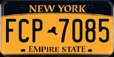 NY license plate FCP7085